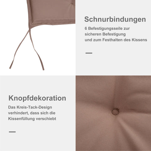 Rootz Bankauflagen-Set – Beige – Polyester, Schaumstoff – 47,24 cm x 19,68 cm x 1,96 cm