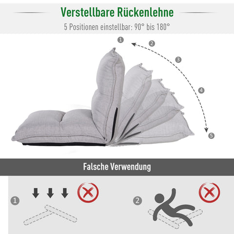 Rootz Andre Vijver Sitzkissen – Grau – Leinen, Schaumstoff, Stahl – 21,65 cm x 17,71 cm x 26,37 cm