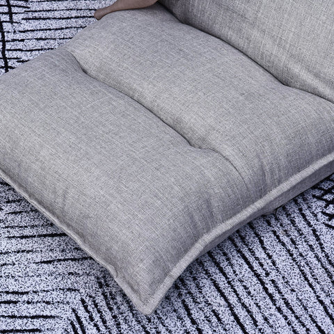 Rootz Andre Vijver Sitzkissen – Grau – Leinen, Schaumstoff, Stahl – 21,65 cm x 17,71 cm x 26,37 cm