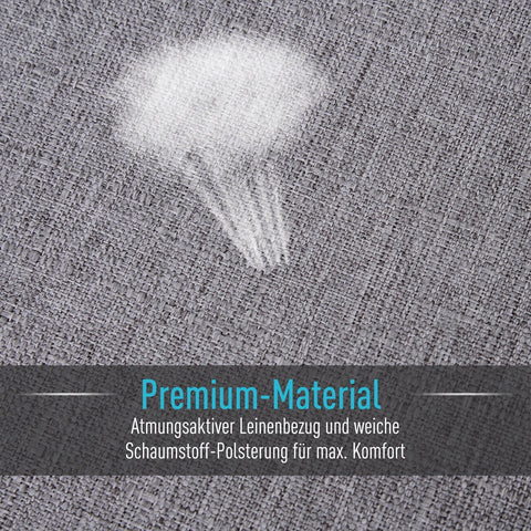 Rootz Seat Cushion - Gray - Linen, Foam, Steel - 16.14 cm x 17.71 cm x 19.68 cm