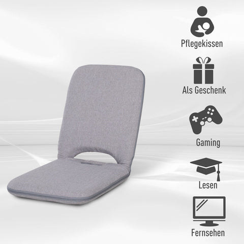 Rootz Seat Cushion - Gray - Linen, Foam, Steel - 16.14 cm x 17.71 cm x 19.68 cm