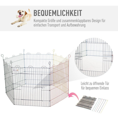 Rootz Puppy Fence - Colorful - Metal - 47.24 cm x 47.24 cm x 23.62 cm