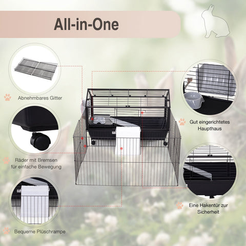 Rootz Knaagdierkooi - Zwart - Metaal, Kunststof - 34,64 cm x 50,59 cm x 22,04 cm