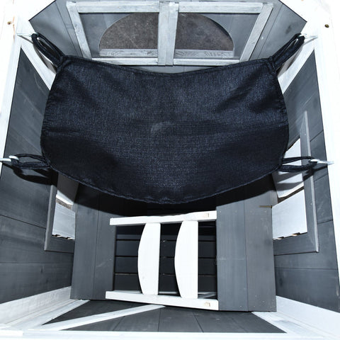 Rootz Cat House - Grey, White - Firwood, Asphalt - 23.22cm x 21.65cm x 42.91cm