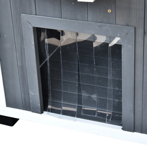 Rootz Cat House - Grey, White - Firwood, Asphalt - 23.22cm x 21.65cm x 42.91cm