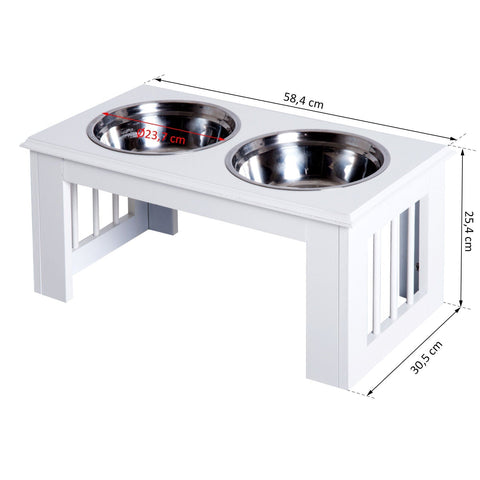Rootz Feeding Bowl - Wit - Staal, Mdf - 22,99 cm x 12,01 cm x 10 cm