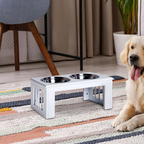 Rootz Feeding Bowl - Wit - Staal, Mdf - 22,99 cm x 12,01 cm x 10 cm