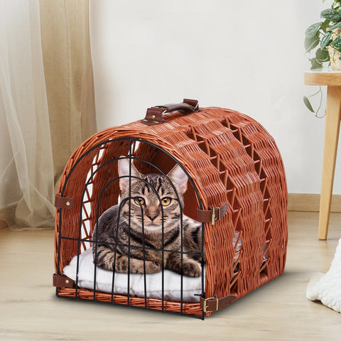 Rootz Cat House - Brown - Rod, Plush, Metal - 16.53 cm x 13.78 cm x 14.57 cm
