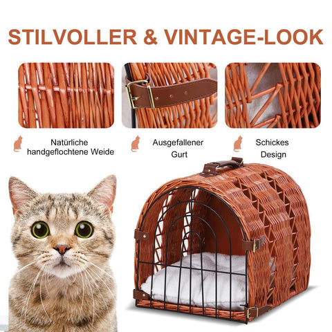 Rootz Cat House - Brown - Rod, Plush, Metal - 16.53 cm x 13.78 cm x 14.57 cm