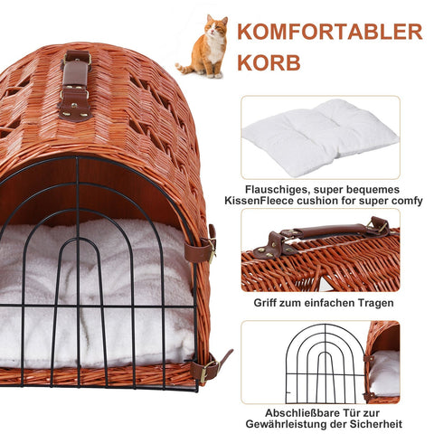 Rootz Cat House - Brown - Rod, Plush, Metal - 16.53 cm x 13.78 cm x 14.57 cm