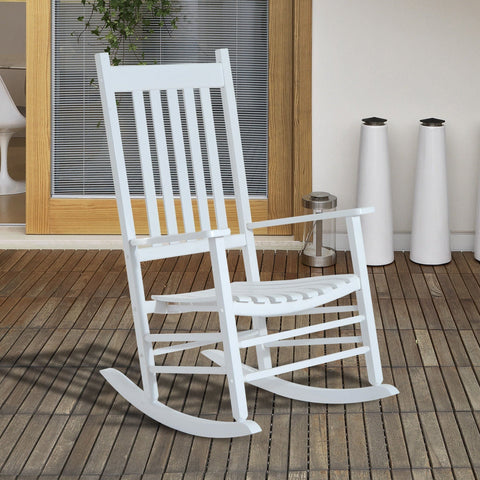 Rootz Rocking Chair - White - Wood - 27.16 cm x 33.85 cm x 45.27 cm