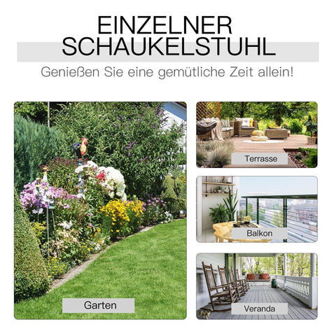 Rootz Rocking Chair - White - Wood - 27.16 cm x 33.85 cm x 45.27 cm