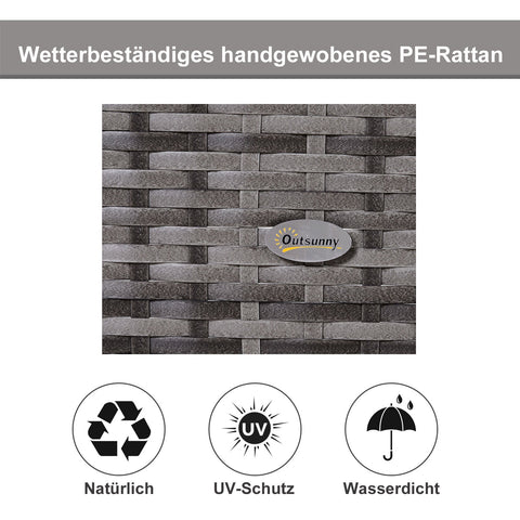 Rootz Garden Chair - Gray - Metal, Rattan, Polyester - 76.77 cm x 23.62 cm x 33.85 cm