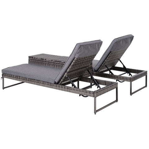 Rootz Garden Chair - Gray - Metal, Rattan, Polyester - 76.77 cm x 23.62 cm x 33.85 cm