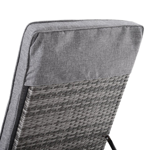 Rootz Garden Double Lounger - Gray - Metal, Rattan, Polyester - 76.77 cm x 48.42 cm x 11.02 cm