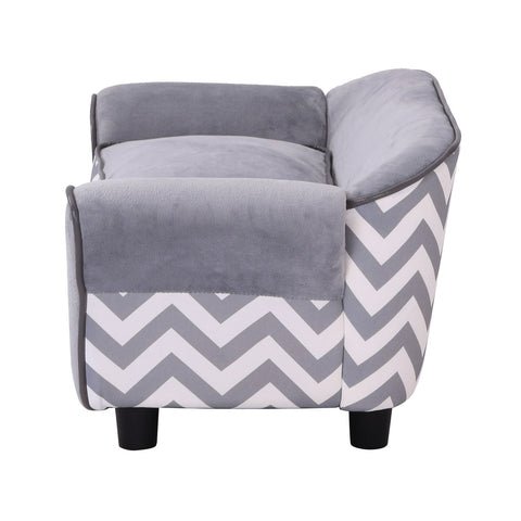 Rootz Dog Sofa - Gray - Wood, Foam, Velvet - 28.93 cm x 16.14 cm x 12.99 cm