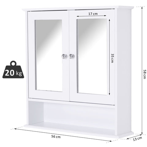 Rootz Spiegelschrank – Weiß – Holzwerkstoff, Spiegel, Glas – 22,04 cm x 5,11 cm x 22,83 cm