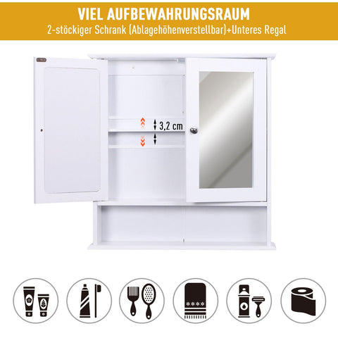 Rootz Spiegelschrank – Weiß – Holzwerkstoff, Spiegel, Glas – 22,04 cm x 5,11 cm x 22,83 cm
