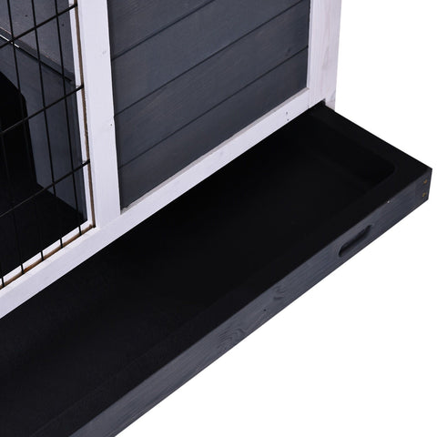 Rootz Konijnenkooi - Wit - Dennenhout, Metaal - 35,43 cm x 20,86 cm x 23,22 cm