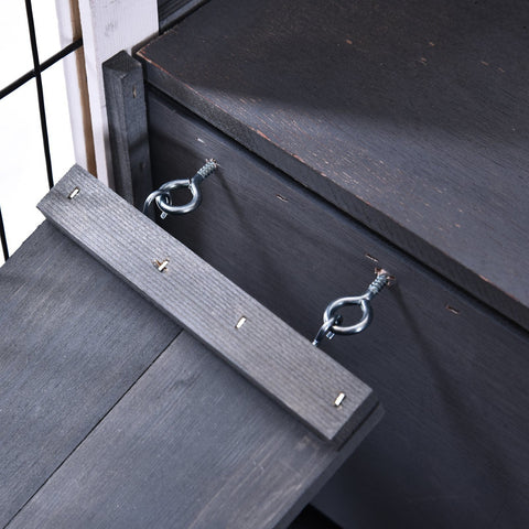 Rootz Konijnenkooi - Wit - Dennenhout, Metaal - 35,43 cm x 20,86 cm x 23,22 cm