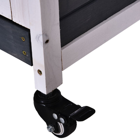 Rootz Konijnenkooi - Wit - Dennenhout, Metaal - 35,43 cm x 20,86 cm x 23,22 cm