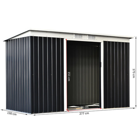 Rootz Tool Shed With Sliding Door - Gray - Steel, Pp Film - 109.05 cm x 51.18 cm x 68.11 cm