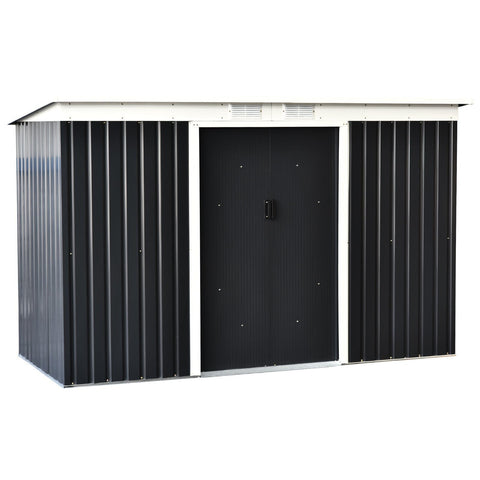 Rootz Tool Shed With Sliding Door - Gray - Steel, Pp Film - 109.05 cm x 51.18 cm x 68.11 cm