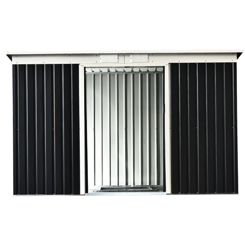 Rootz Tool Shed With Sliding Door - Gray - Steel, Pp Film - 109.05 cm x 51.18 cm x 68.11 cm