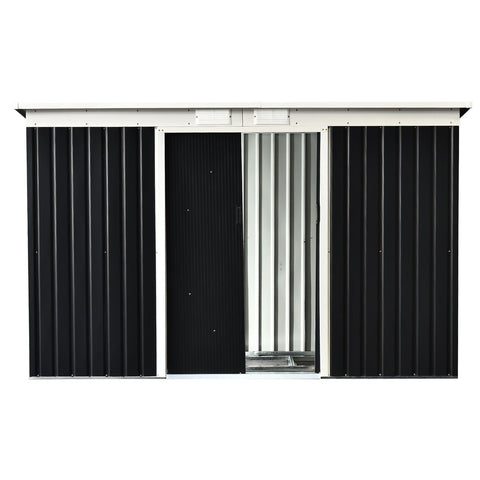 Rootz Tool Shed With Sliding Door - Gray - Steel, Pp Film - 109.05 cm x 51.18 cm x 68.11 cm