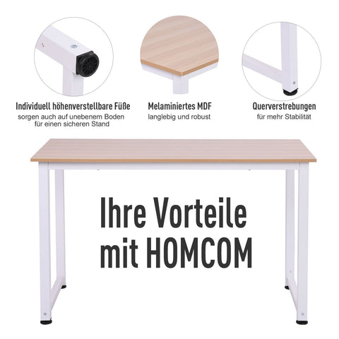 Rootz Bureau - Weiß - Metall, Mdf - 47,24 cm x 23,62 cm x 29,92 cm