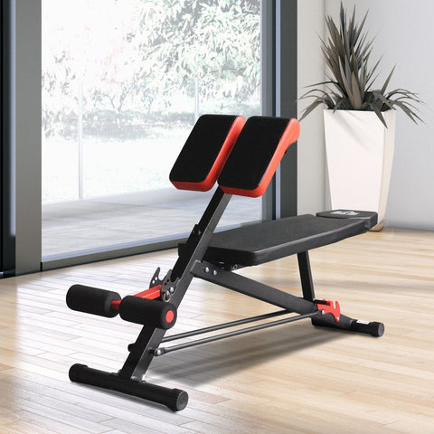 Rootz Halterbank Multifunctioneel - Zwart, Rood - Staal, PVC, Eva - 25,19 cm x 57,48 cm x 28,93 cm