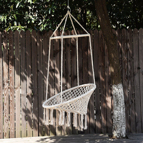 Rootz Hammock Chair - Beige - Cotton, Metal - 31.5 cm x 31.5 cm x 59.05 cm