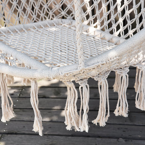 Rootz Hammock Chair - Beige - Cotton, Metal - 31.5 cm x 31.5 cm x 59.05 cm
