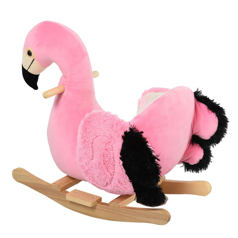 Rootz Rocking Toy Flamingo - Pink - Plush, Polypropylene, Aspen Wood - 23.62 cm x 12.99 cm x 20.47 cm