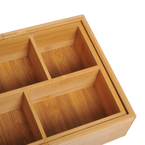 Rootz Drawer Organizer - Brown - Bamboo - 9.68 cm x 6.92 cm x 2.75 cm