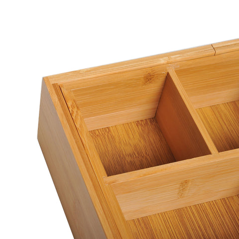 Rootz Drawer Organizer - Brown - Bamboo - 9.68 cm x 6.92 cm x 2.75 cm