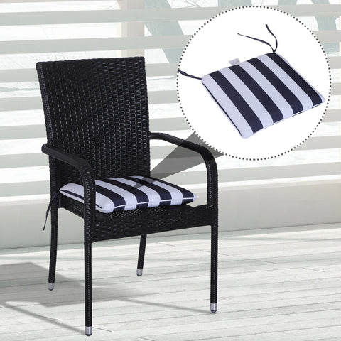 Rootz Seat Cushion Set - Blue, White - Polyester, Fiber - 16.53 cm x 16.53 cm x 1.97 cm