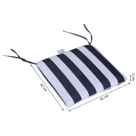 Rootz Seat Cushion Set - Blue, White - Polyester, Fiber - 16.53 cm x 16.53 cm x 1.97 cm