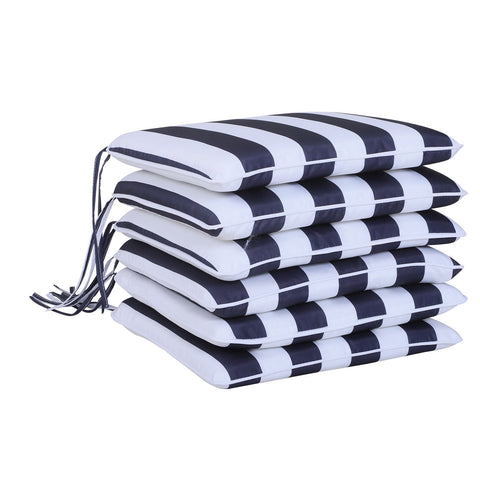 Rootz Seat Cushion Set - Blue, White - Polyester, Fiber - 16.53 cm x 16.53 cm x 1.97 cm