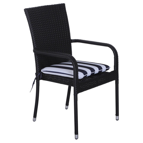 Rootz Seat Cushion Set - Blue, White - Polyester, Fiber - 16.53 cm x 16.53 cm x 1.97 cm