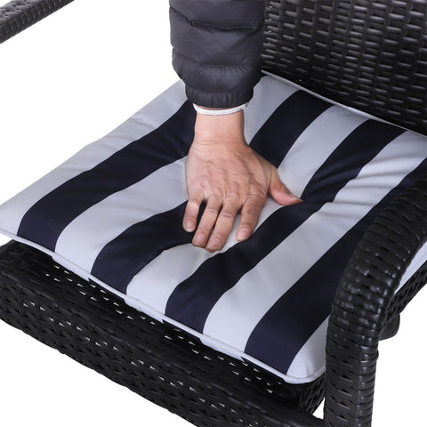 Rootz Seat Cushion Set - Blue, White - Polyester, Fiber - 16.53 cm x 16.53 cm x 1.97 cm
