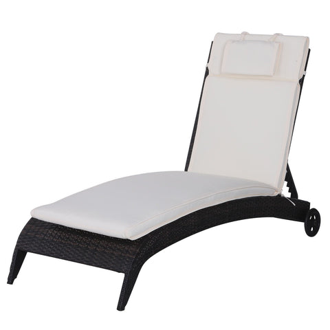 Rootz ligbed met kussen - wit - polyester, katoen, vezels - 77,95 cm x 20,86 cm x 1,96 cm