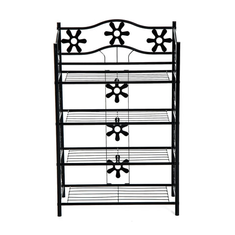 Rootz Standing Shelf - Black - Metal - 23.42 cm x 11.81 cm x 36.22 cm