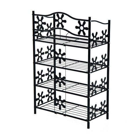 Rootz Standing Shelf - Black - Metal - 23.42 cm x 11.81 cm x 36.22 cm