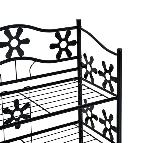 Rootz Standing Shelf - Black - Metal - 23.42 cm x 11.81 cm x 36.22 cm