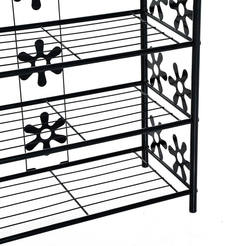Rootz Standing Shelf - Black - Metal - 23.42 cm x 11.81 cm x 36.22 cm