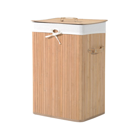 Rootz Laundry Basket - Nature - Bamboo, Canvas - 15.75 cm x 11.81 cm x 23.62 cm