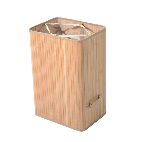 Rootz Laundry Basket - Nature - Bamboo, Canvas - 15.75 cm x 11.81 cm x 23.62 cm