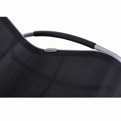 Rootz Rocking Chair with Cushion - Black - Aluminium, Textilene - 47.24 cm x 24.01 cm x 34.64 cm