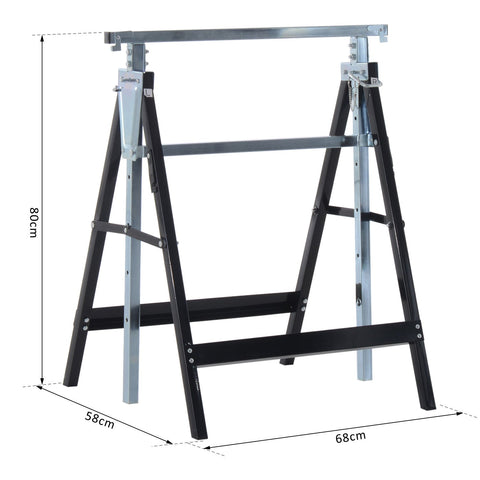 Rootz Steiger Trestle - Black - Q195, Steel - 78.5 cm x 12.5 cm x 19.5 cm